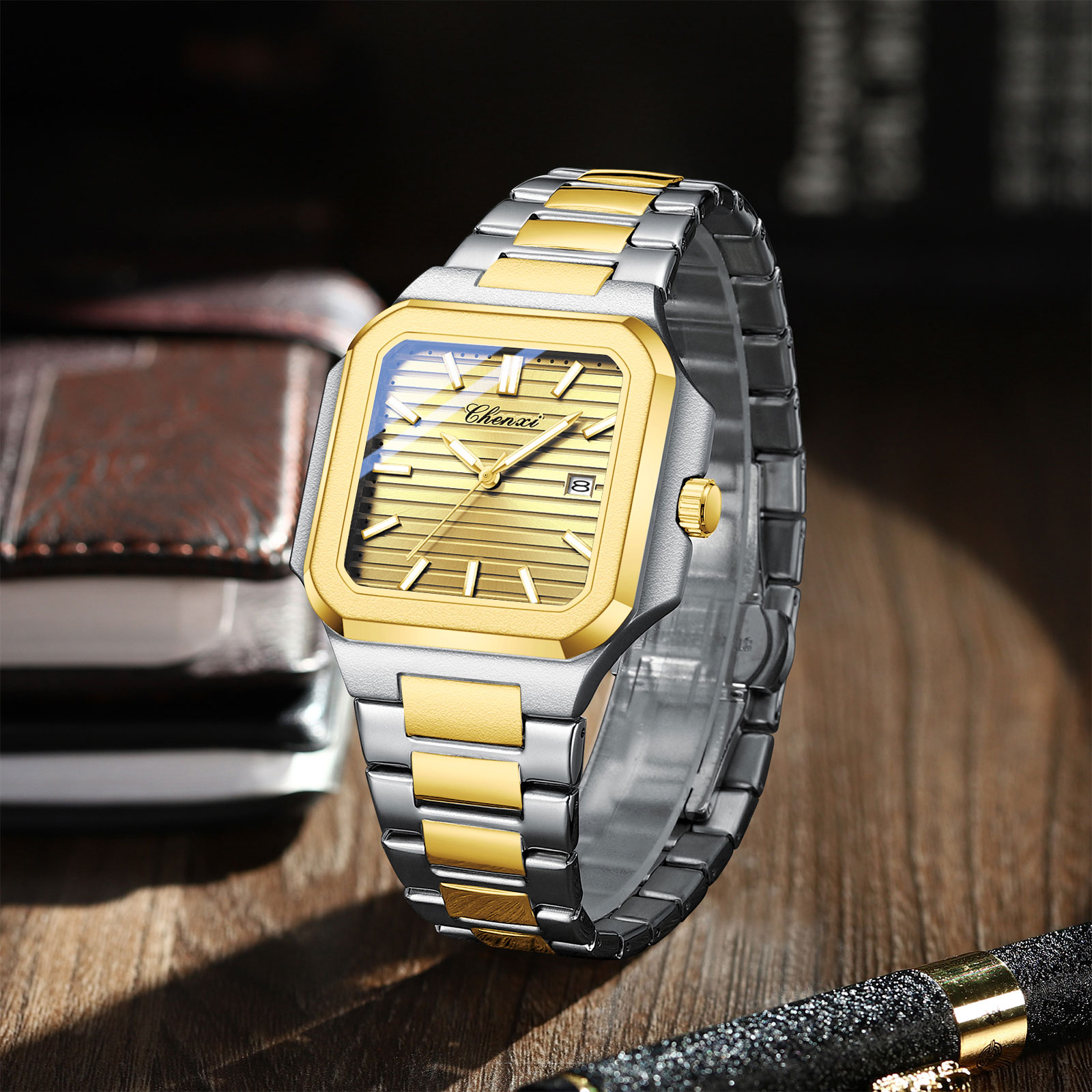CHENXI Jam Tangan Pria Bisnis  - Cartier Watch Tank ulasan dan harga