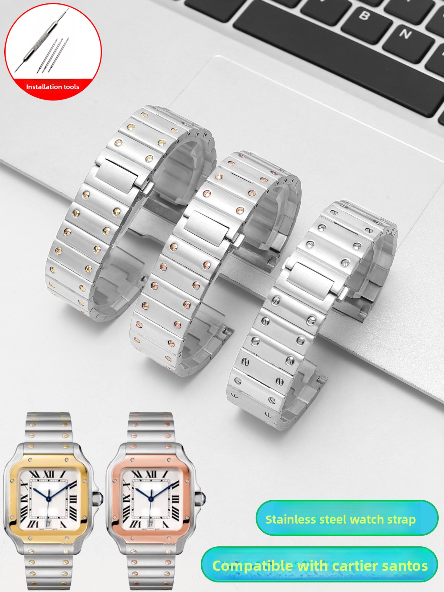 Cocok untuk Jam Tangan Baja Ta - Cartier Watch Santos ulasan dan harga